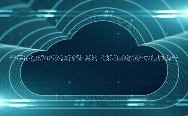 加拿大28圈合法吗赛富乐斯**云计算备份文件的必要性：保护您的数据免遭风险**